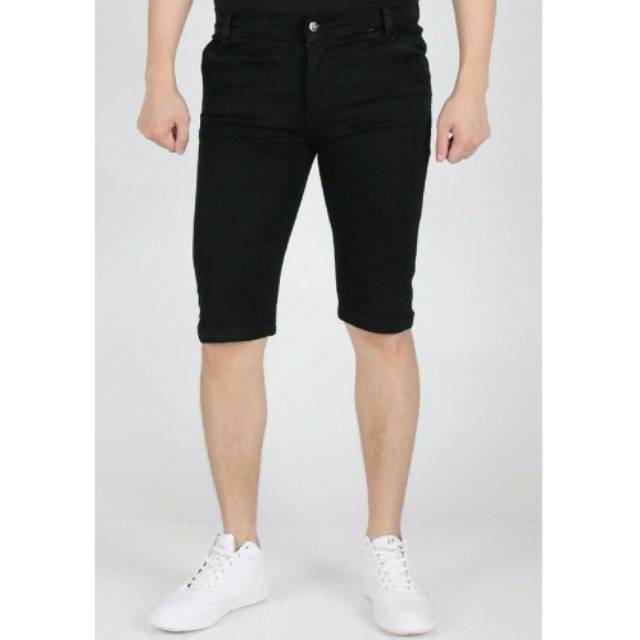 Celana Jeans Pria RC Pendek Slim Fit Surfing Casual  Hitam Pekat 27-38 NR_Outfit Official COD