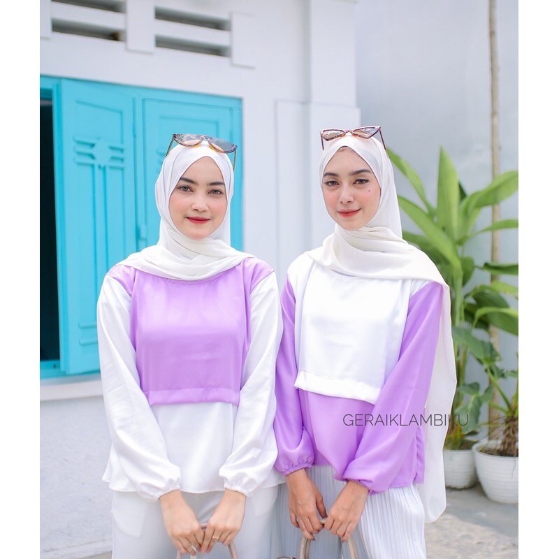 LILA BLOUSE LILAC BLOUSE SELEBGRAM ATASAN WANITA