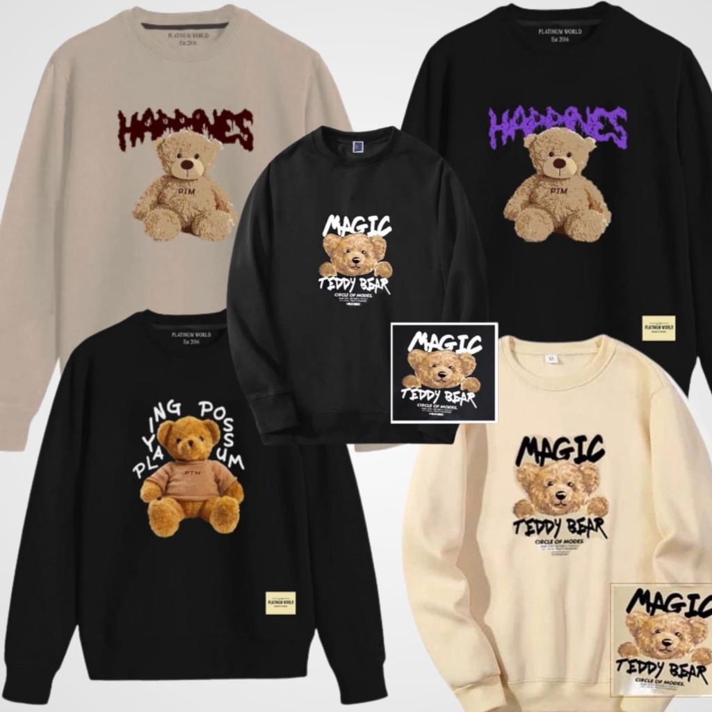 COD-Sweater Crewneck Motip Baer Logo Gambar Sablon Premium Size S-M-L-XL-XXL