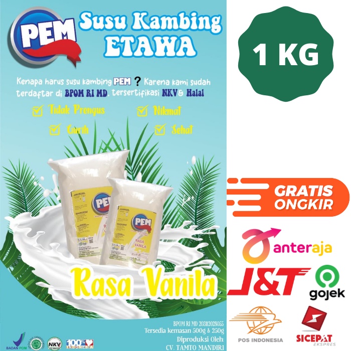 

Susu Kambing Etawa Bubuk 1kg Rasa Vanila Minuman Bubuk Goat Milk