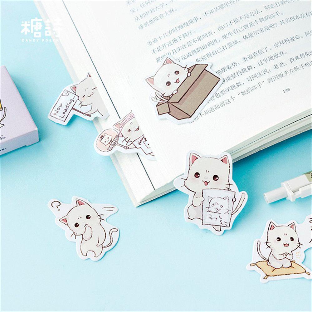 Populer Alat Tulis Stiker Perlengkapan Sekolah DIY Jurnal Stationery Serpihan Kucing Lucu