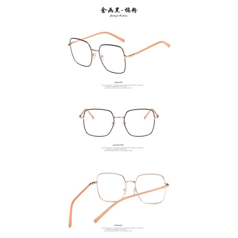 （YUZHU）COD INS Fashion Style Oversized Square Frame Kacamata Untuk Wanita Kacamata Anti Radiasi Untuk Wanita