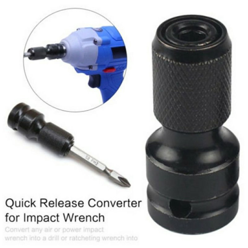 JLD soket impact wrench 1/2 ke 1/4 driver mata obeng hex converter adaptor impact wrench