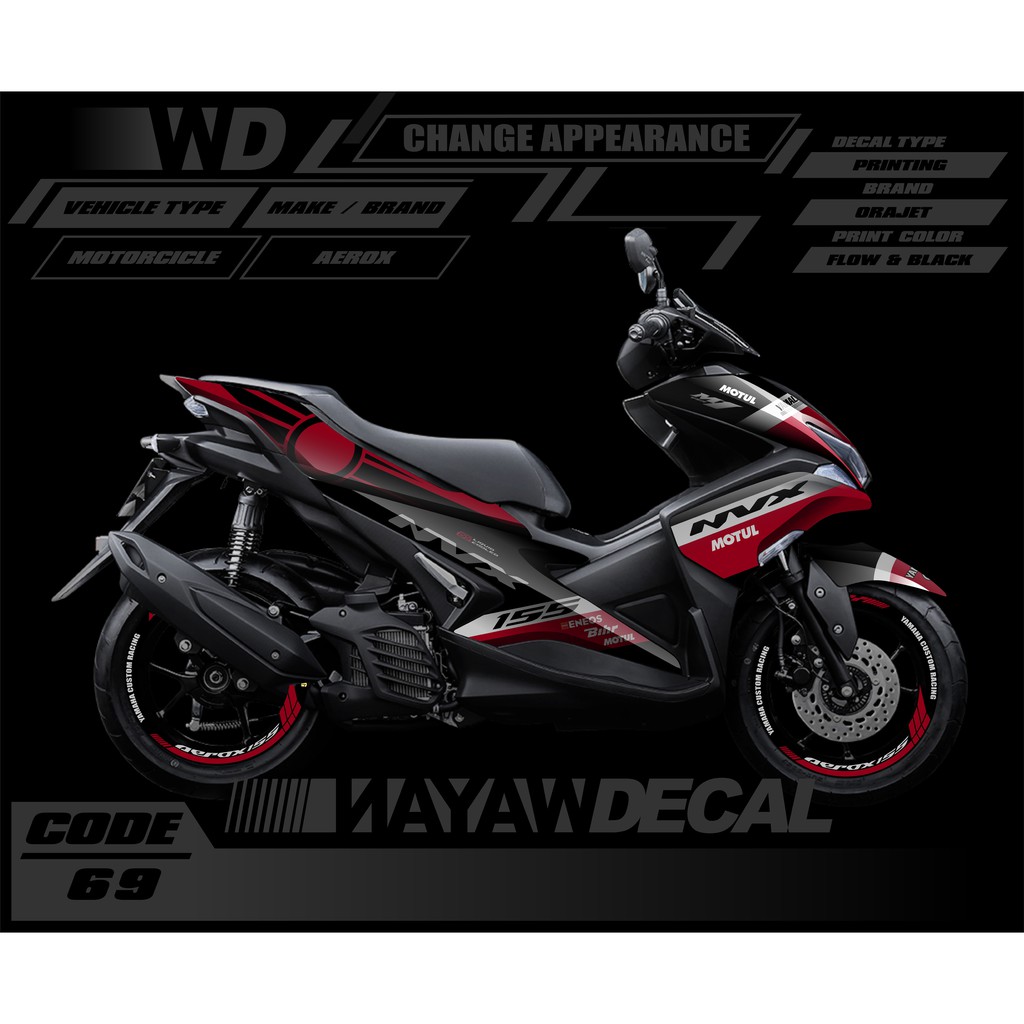 decal aerox striping aerox sticker motor