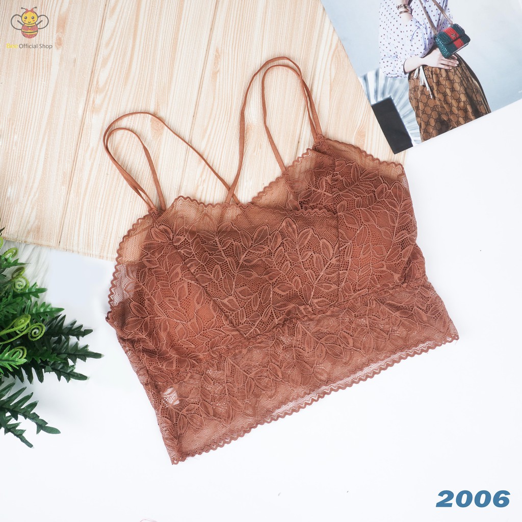 BEE - Bra Wanita / Bh Bralette Bahan Lace one-piece Push Up Bra Yoga Fashion POLINI 2005