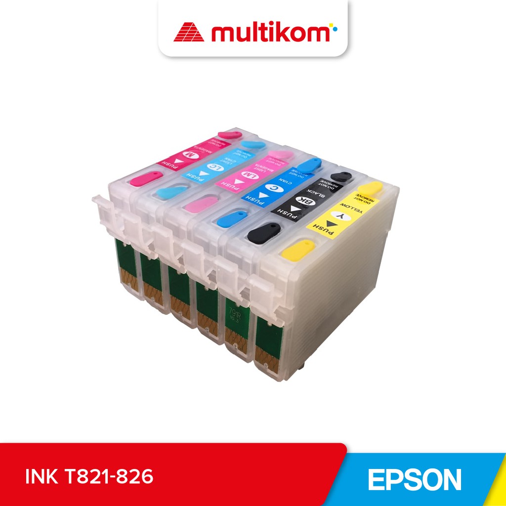 TINTA INK EPSON T821 BLACK HITAM ORIGINAL REFILL R270 R290 R295 R390 RX590 TX700W TX800W T50 TX720
