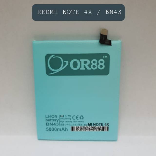 BATERAI BATRE BATTERY DOUBLE POWER XIAOMI REDMI NOTE 4X BN43