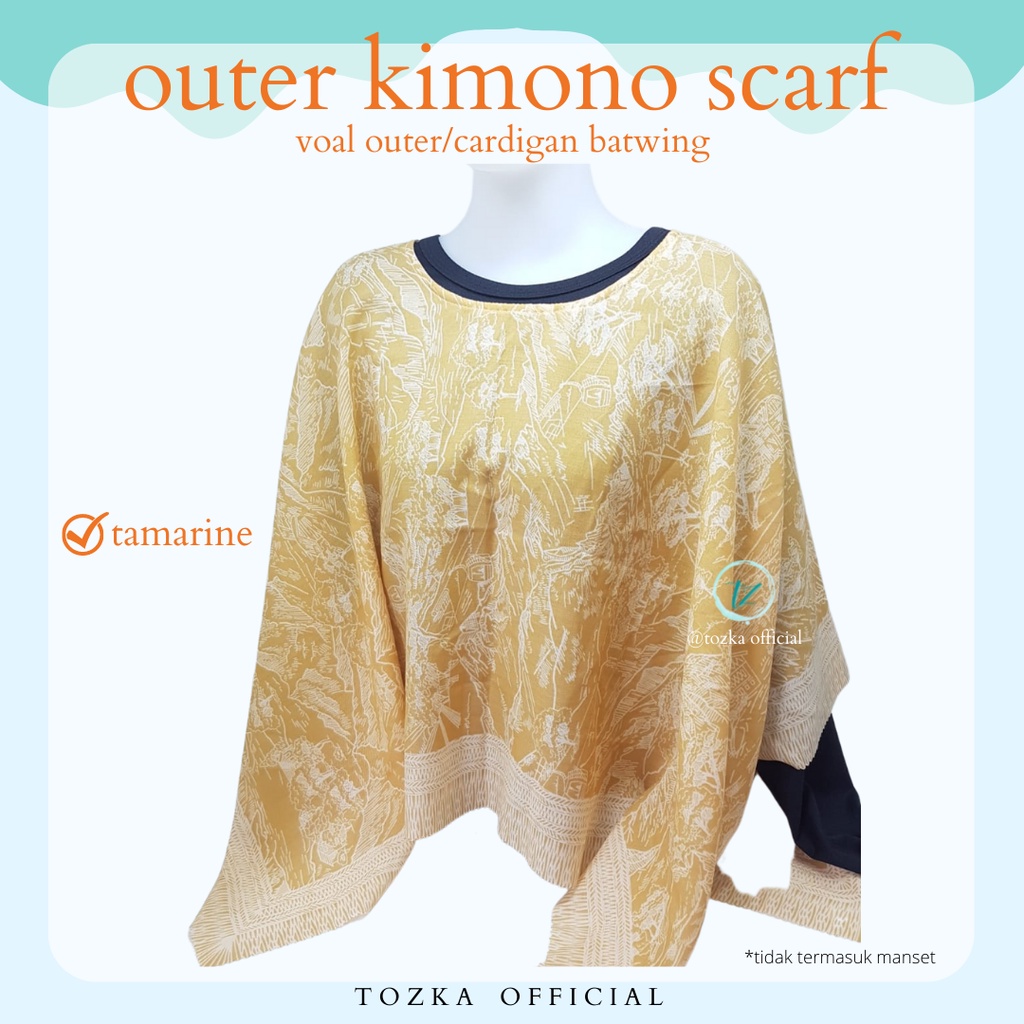 Outer scarf kimono I Kardigan motif lasercut I Outer batwing Tozka