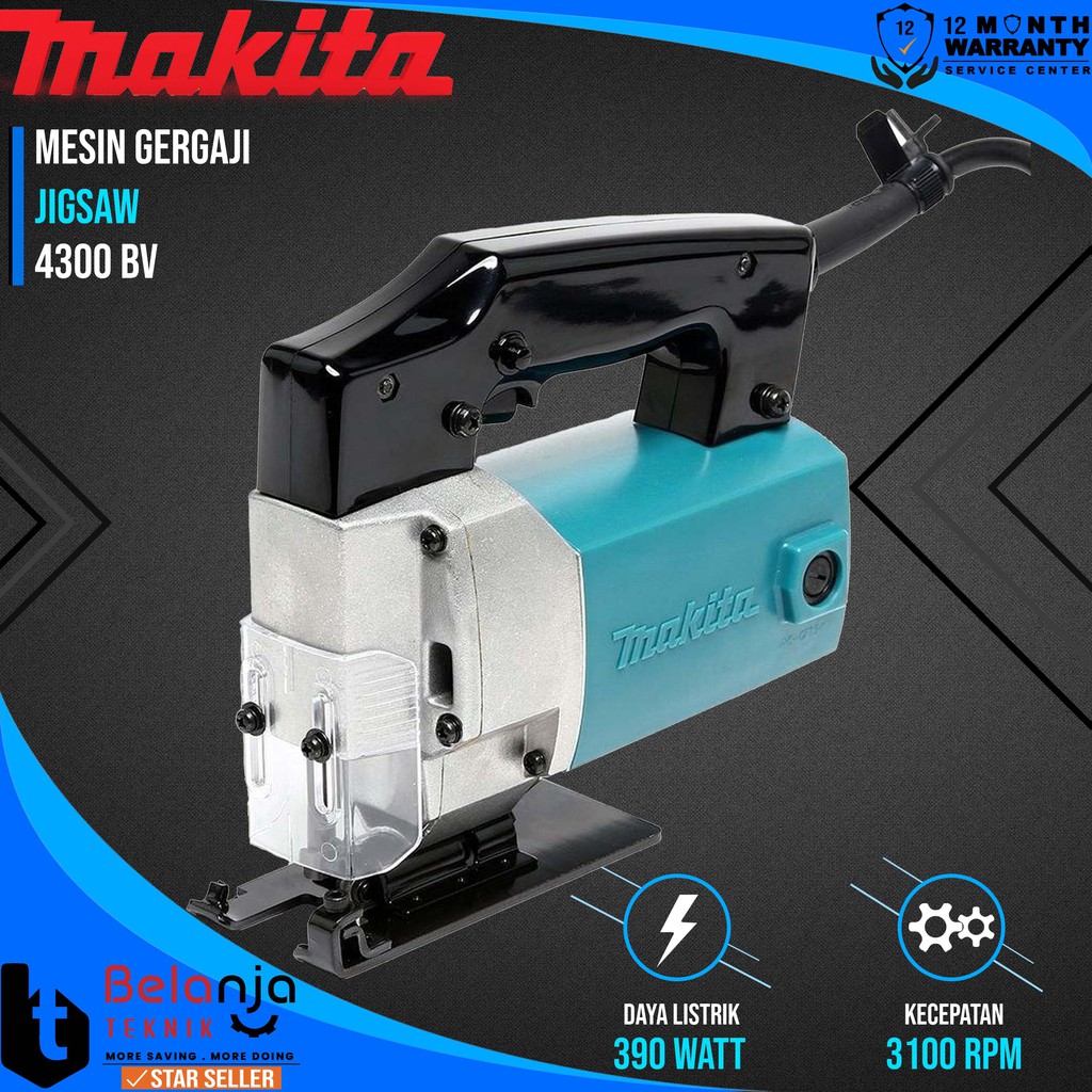 Makita Mesin Gergaji Jigsaw 4300 BV 390 Watt 55mm 4300BV Japan