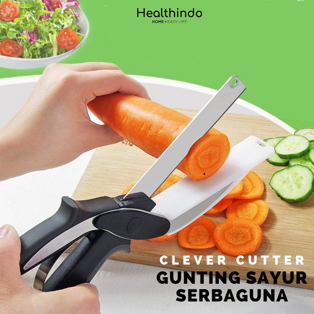 

PRODUK- [SERBA GUNA] GUNTING DAPUR 3 IN 1CLEVER CUTTER GUNTING SAYUR SERBAGUNA HEALTHINDO ALAT