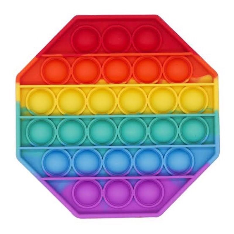 Maninan POP IT Murah Rainbow fidget Push Pop Its Fidget toy Push bubble Kids-Octagon