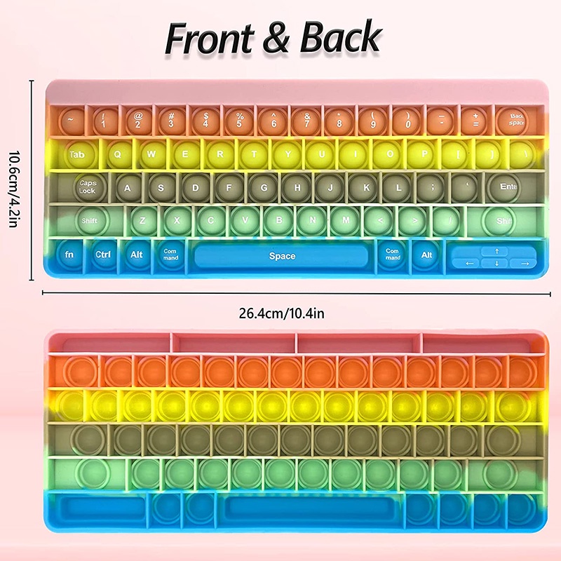 New Keyboard Fidget Toys Multi-color Pop Its With Word for Kid to Antistress Desktop Hight Quality Push Bubble Silicone