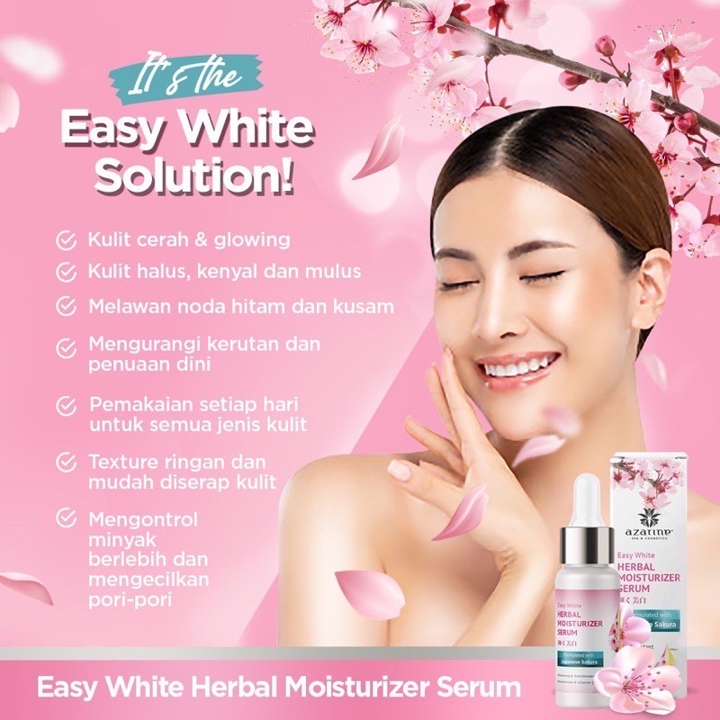 AZARINE Face Serum Indonesia / C White Easy White Blemish Rescue Herbal Essential / Lightening Eyeluminate Moisturizer Anti Acne Pore Tightening Peeling Aging Vit C Sakura 20ml / Facial Wash Toner Essence Ampoule Eye Cream Sunscreen Mask / Paket Set Wajah