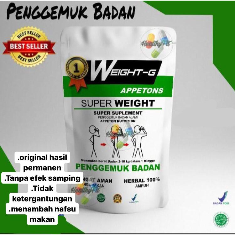 SUPER WEIGHT GAIN KAPSUL OBAT GEMUK PENGGEMUK BADAN TERBUKTI MENAMBAH BERAT BADAN WEIGHT original