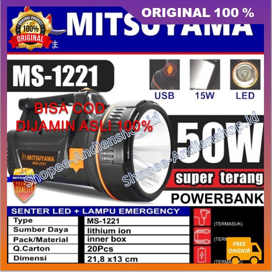 Lampu Senter Led Lampu Emergency 2 in 1 100% ASLI