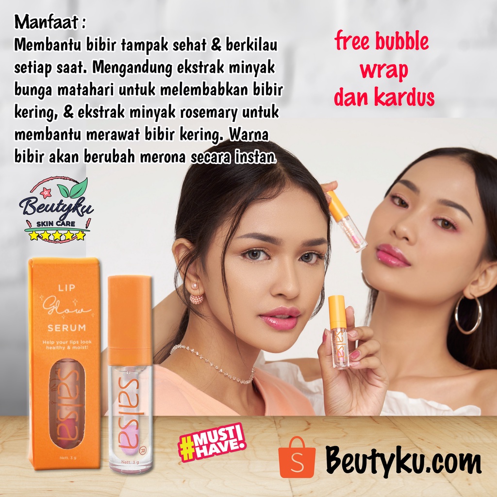 Salsa Serum Bibir Lip Glow lip gloss Pelembab menjadikan bibir pink natural Alami BPOM Original