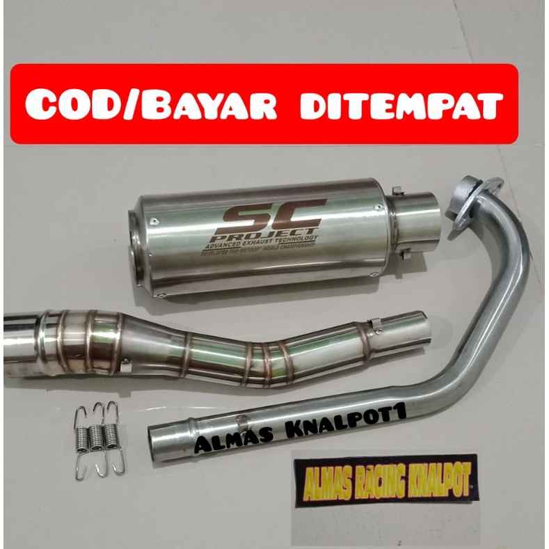 Knalpot Racing SC Project Titan Stenliss For Mx135 Vixion MxKing150 Cb150 Cbr150 Verza Cbverza Nmax 