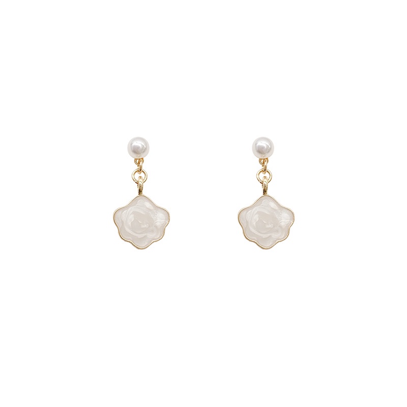 Anting Stud 925 silver needle Aksen Mutiara Untuk Wanita