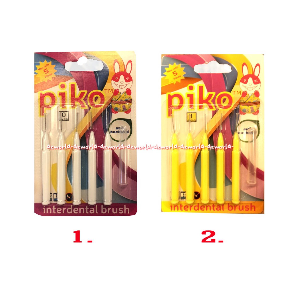 Piko Interdental Brush Toothbrush Sikat Gigi Dengan Ujung Kecil untuk Celah Gigi Pikko Small Brush Tooth Brush Putih Kuning