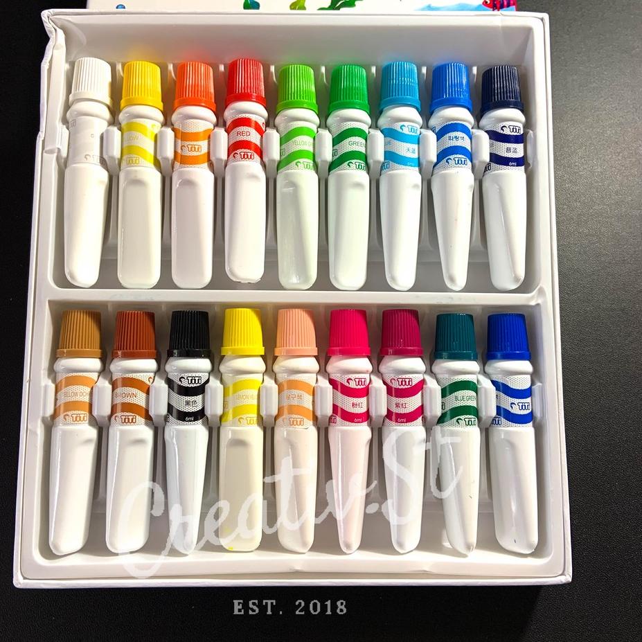 

Promo - Cat Air Watercolor 18 Warna Titi Joyko 6 ml Set Paint Lukis Water color .,