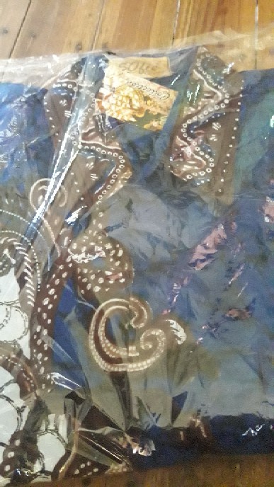 Kemeja Batik Pria Baju Fashion Pria Batik Wayang Susun Biru