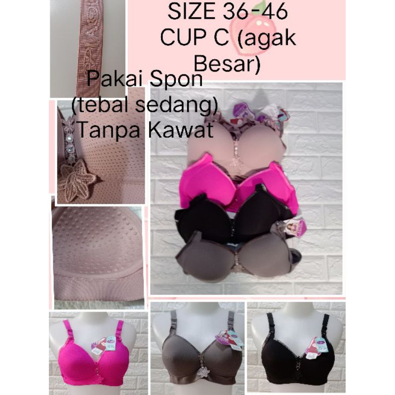 BH Hak 3 P 023 (264) Size 36-46 CUP C(agak Besar) PAKAI Spon (tebal sedang) Tanpa Kawat