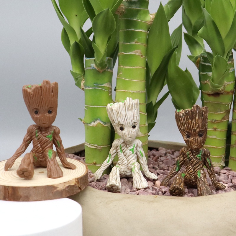 Mainan Action Figure Model Kartun Marvel Avengers Groot Guardians Of The Galaxy Ukuran 6cm Untuk Interior Mobil