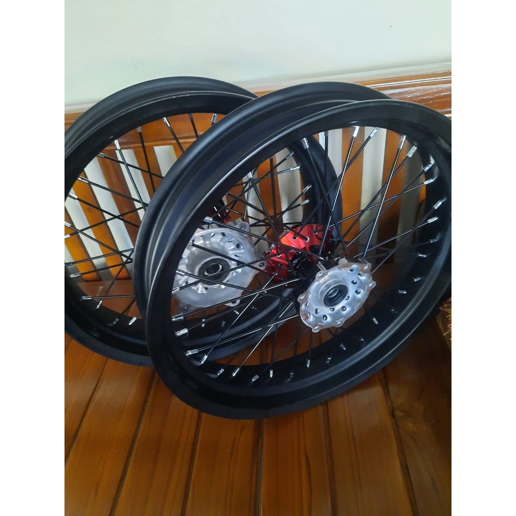 PAKET VELG SET TANPA BAN VELG SET SUPER MOTO WR155  PELAH SET SUPERMOTO WR155
