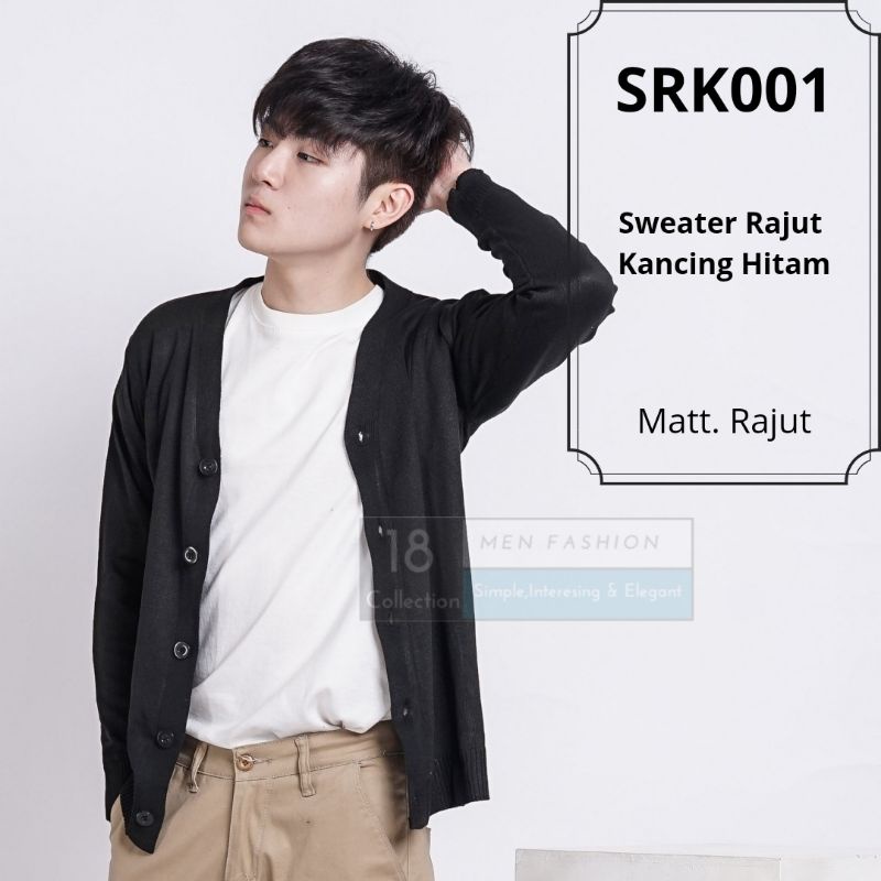 [Harga Termurah] Sweater Rajut Pria Korea Model Kancing 3 Warna