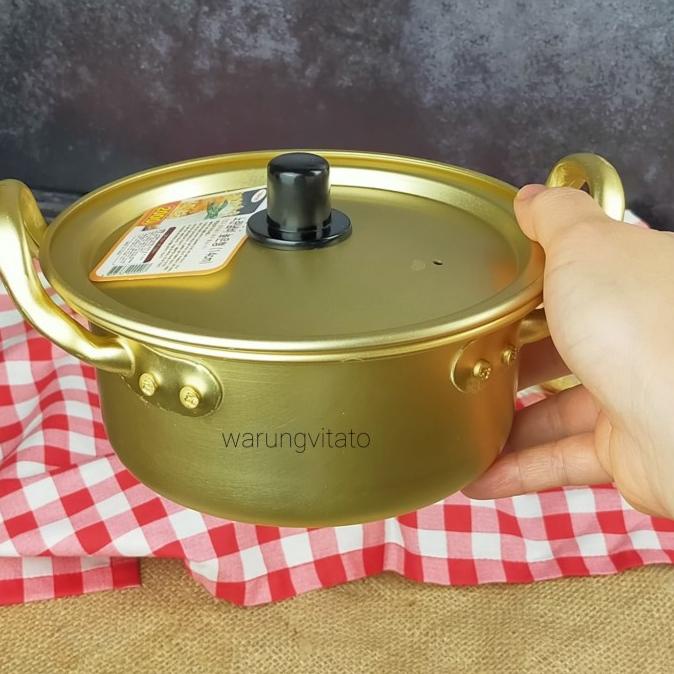 PERALATAN MASAK PANCI RAMEN RAMYUN POT KOREA PANCI EMAS ALUMINIUM PANCI GOLD RAMYUNPOT PERALATAN DAP