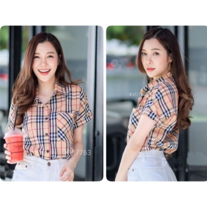 Kemeja Wanita Import Baju Import Wanita Baju Wanita Kekinian [Kemeja Pocket BBR VE]Kemeja wanita kat