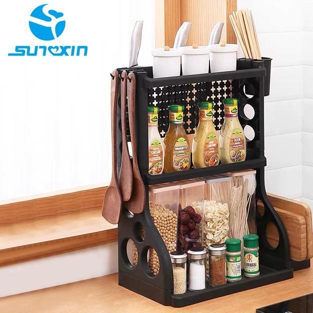 Sunxin - Rak Perlengkapan Dapur 2 Susun Rak Serbaguna Rak Bumbu Adaxparis
