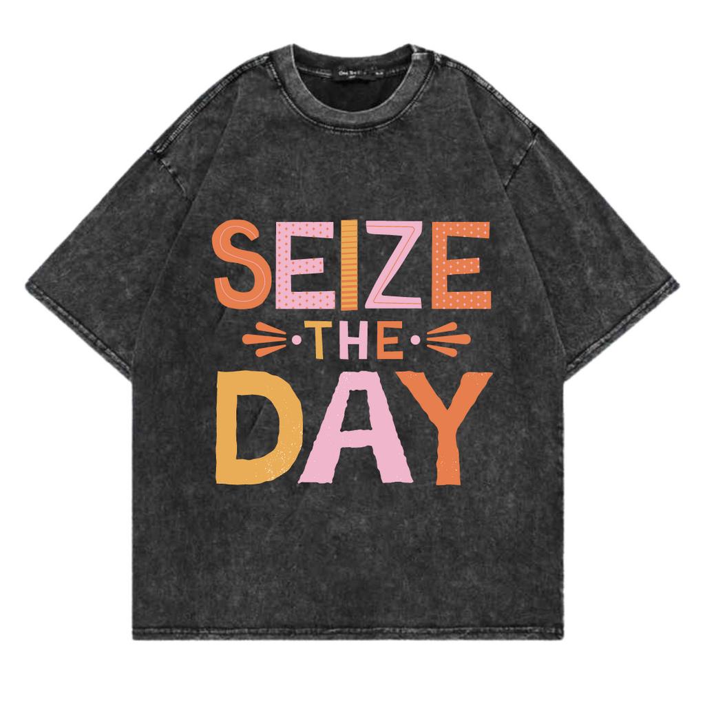 Kaos Oversize Wash Sablon Original Endrock Tema Font Seize Day