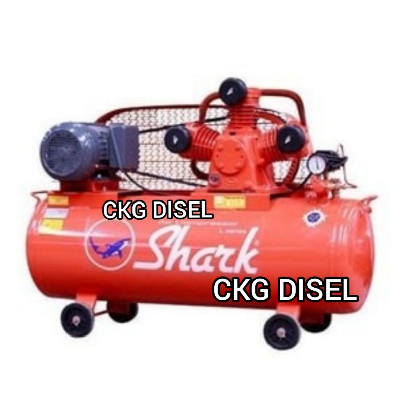 Kompresor Angin Shark 2 HP + Liter Oli Kompresor Siap Pakai