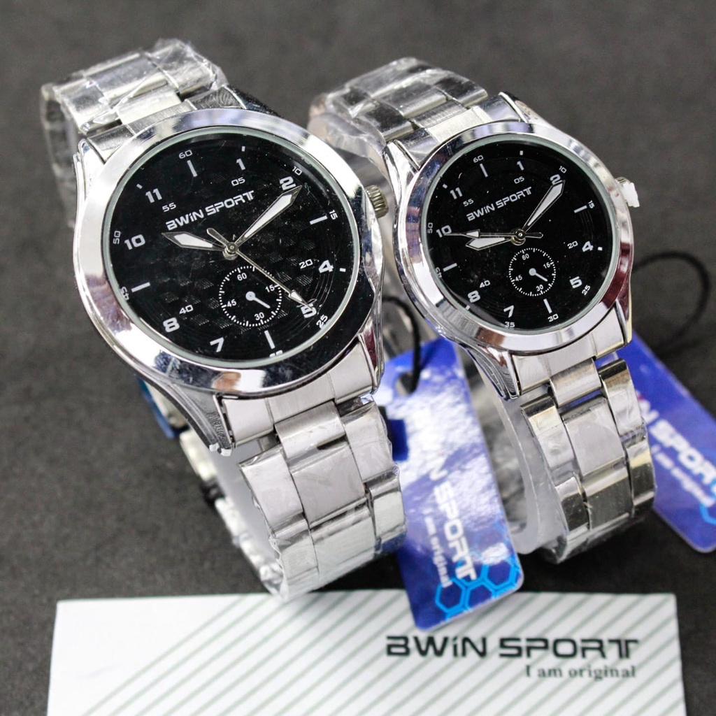 JAM TANGAN BWINSPORT COUPLE SERIES M1042G/L / JAM TANGAN CEWEK COWOK COUPLE/JAM TANGAN RANTAI/