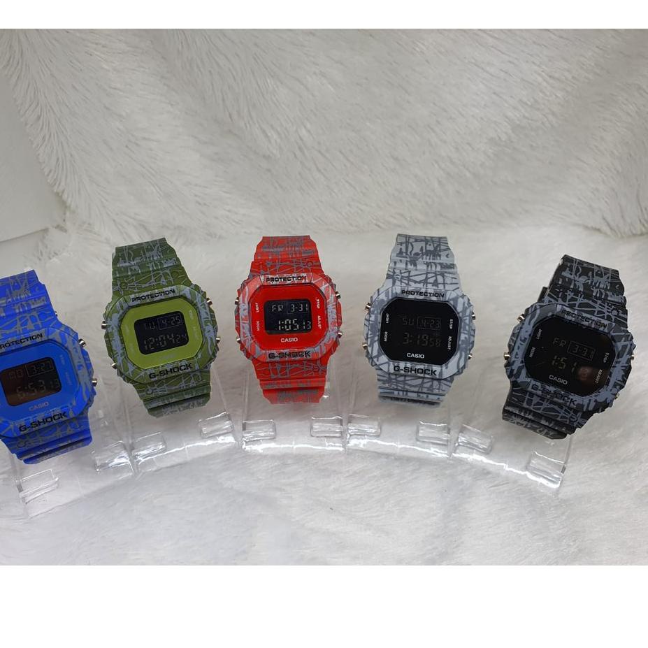 AHY7-7H4BF JAM TANGAN PRIA G-SHOCK CASIO DW 5600 GS CASIO SEGI WARNA HITAM ANTI AIR DIGITAL one piec