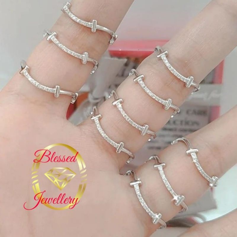 CINCIN SMILE PERAK ASLI 925 LAPIS EMAS