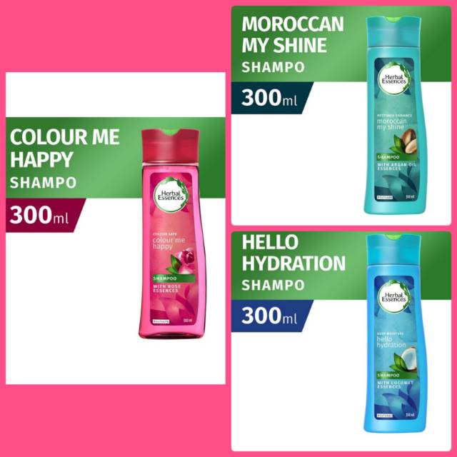 HERBAL ESSENCES Shampoo Colour Me Happy/ Moroccan My Shine/Hello Hydration 300ml