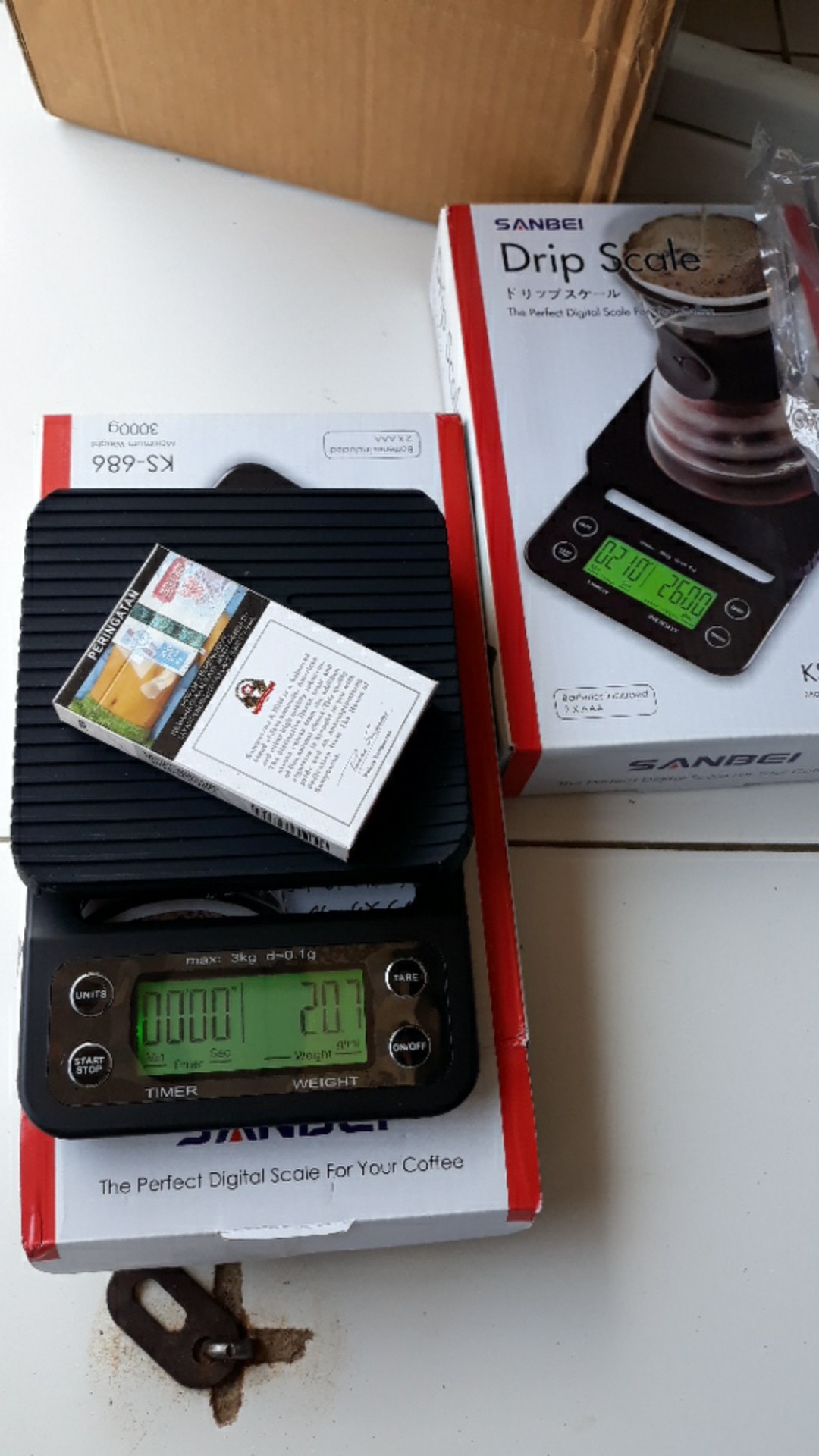 Timbangan Digital Timer Kopi 3 Kg 0.1 Gr Scale Sanbei - Tbntimer001