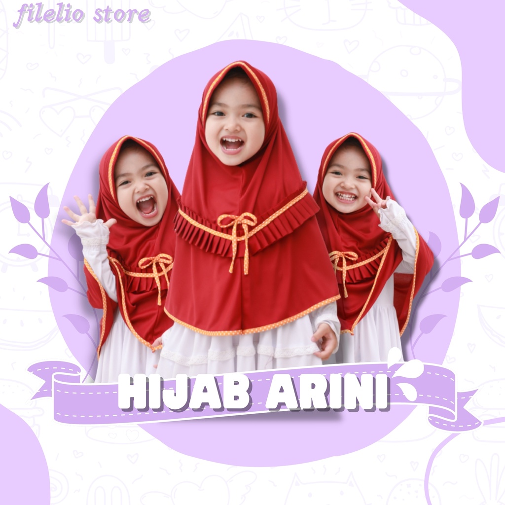 Jilbab Anak Arini 3-7 Tahun / Hijab Anak Perempuan / Jilbab Anak TK Lucu Murah / Jilbab Anak Anak