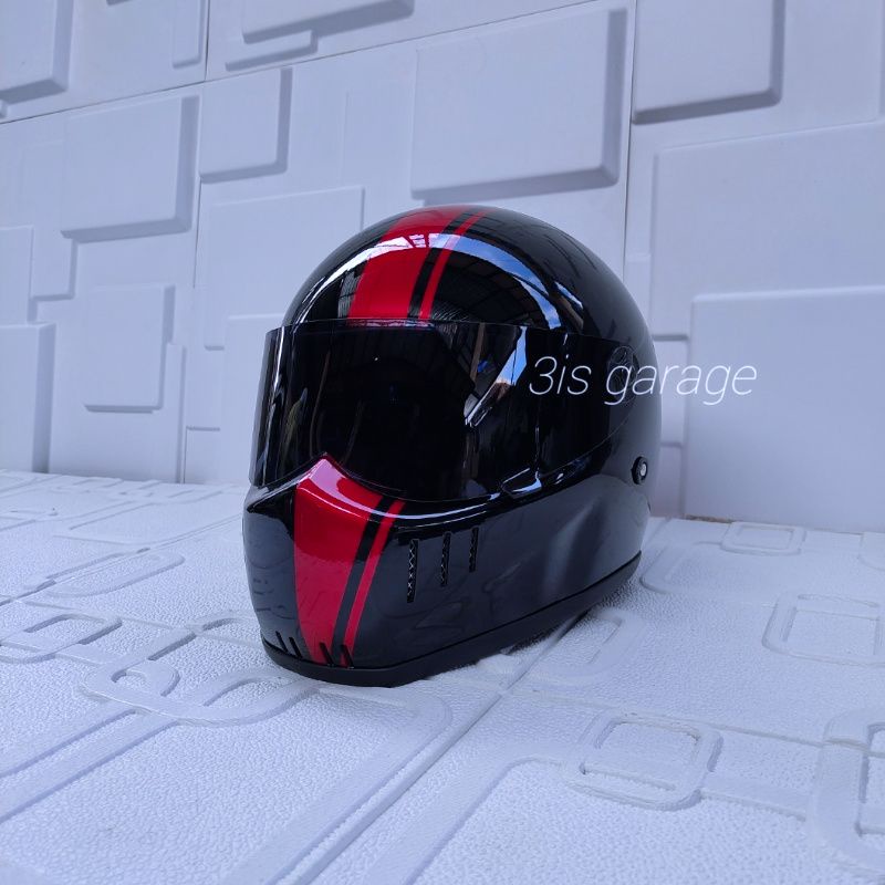 HELM CUSTOM CLASSIC BANDIT SIMPSON M30 CAKIL RETRO KLASIK FULL FACE VINTAGE