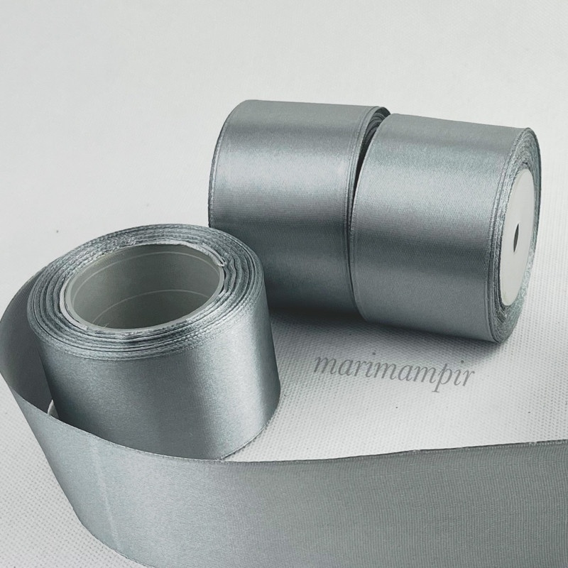 PITA SATIN KAIN 2 INCI / 5 CM WARNA SILVER TUA #180