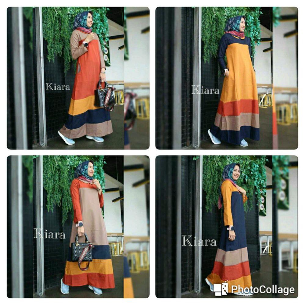dh 393 KIARA NAVY gamis syari hijab baju muslim modis modern xl big size jumbo besar gaun pesta can