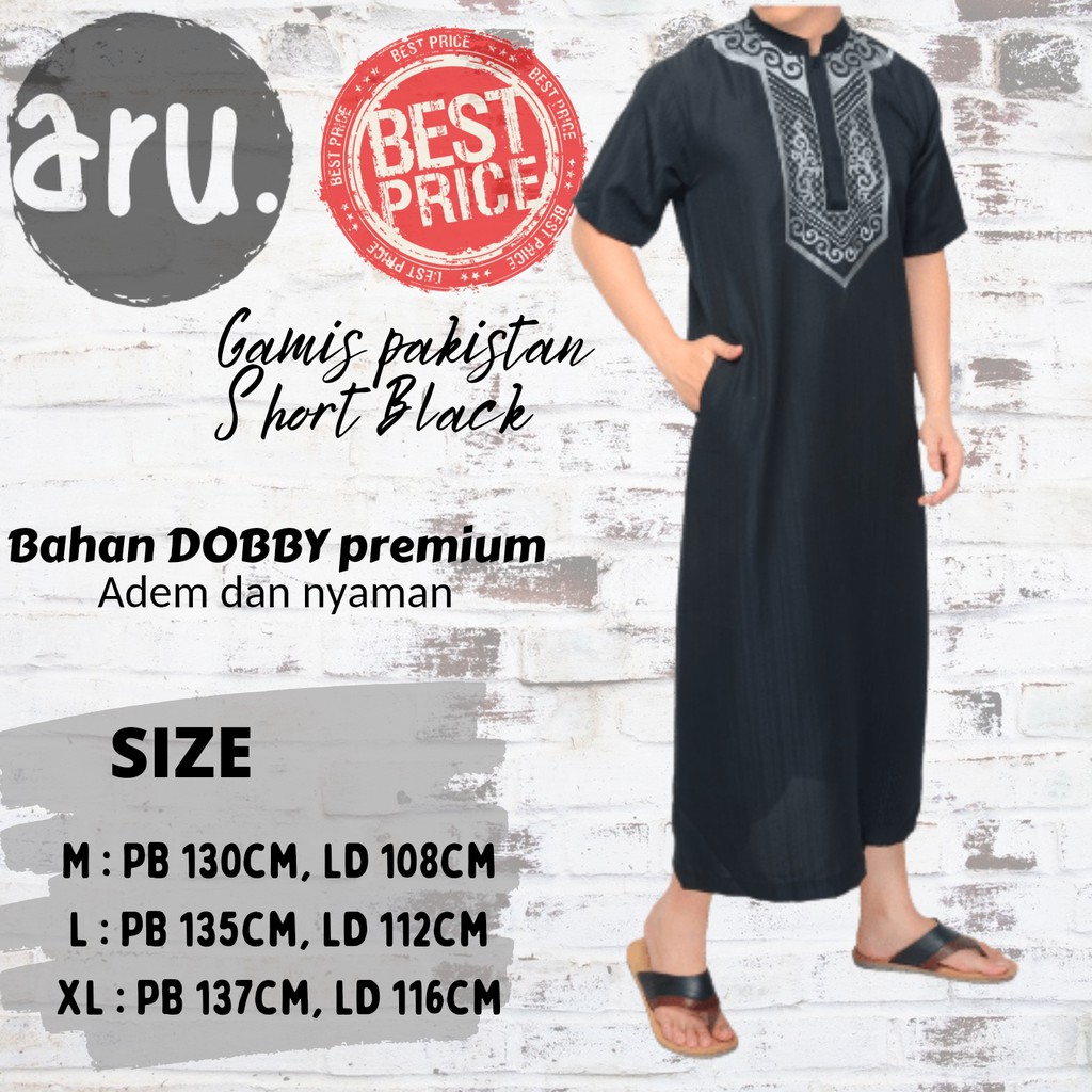 Baju Gamis Jubah Pria Dewasa Lengan Panjang Pendek Muslim Murah Jubah Haramain gamis pakistan 2021