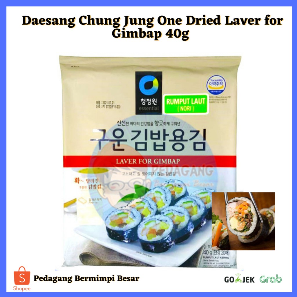 Daesang Chung Jung One Dried Laver for Gimbap 40g | Rumput Laut Gimbap