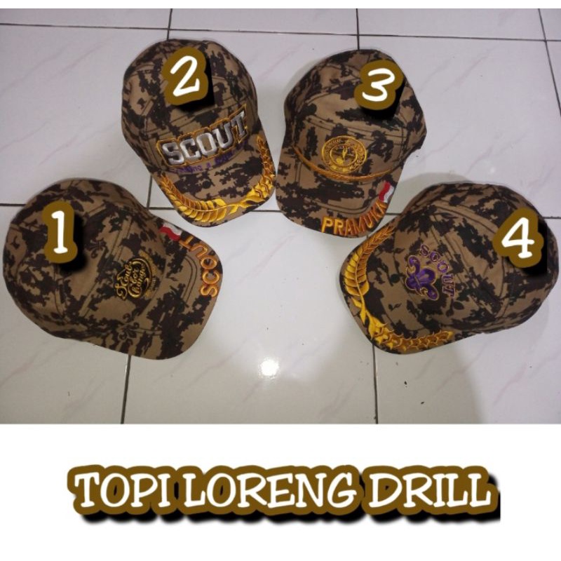 TOPI LORENG DRILL Pramuka