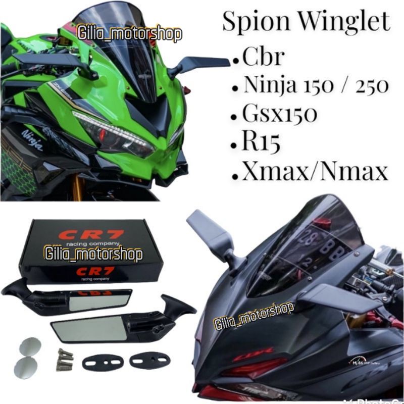 Spion winglet Stealth Circuit replika Rizoma Model Ride Rich Plus Kaca bulat Cembung Spion Fairing