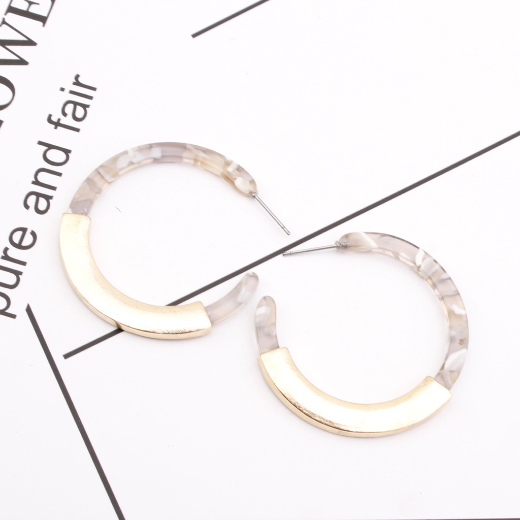 Eropa dan Amerika anting-anting paduan acetate acrylic C berbentuk sederhana berlebihan wanita antin