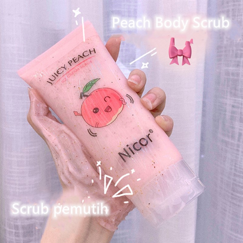 NICOR SCRUB PEMUTIH PEACH BODY SCRUB 200 ml