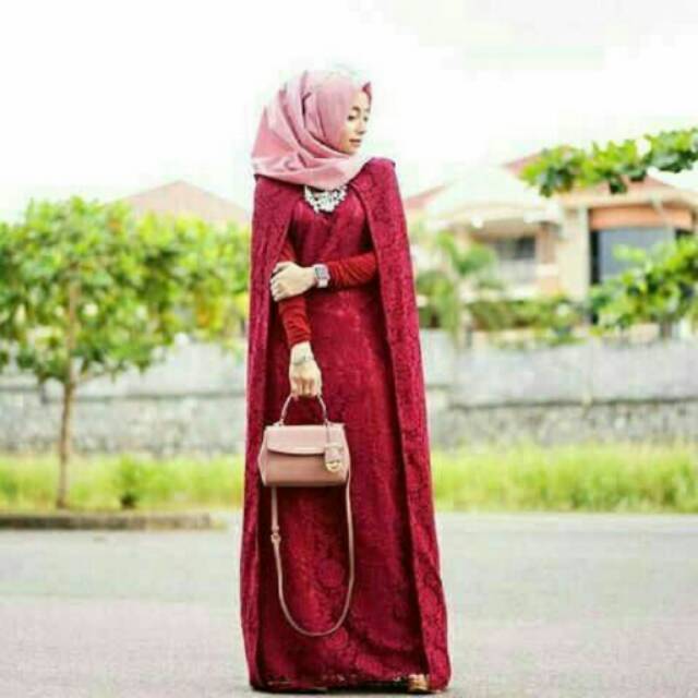 wf r Ib 133515 hijab long cape merah